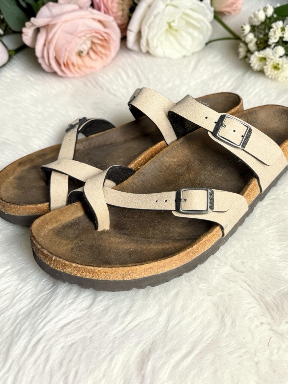 Birkenstock Mayari Sandals – Stone/Light Beige – EU 41
